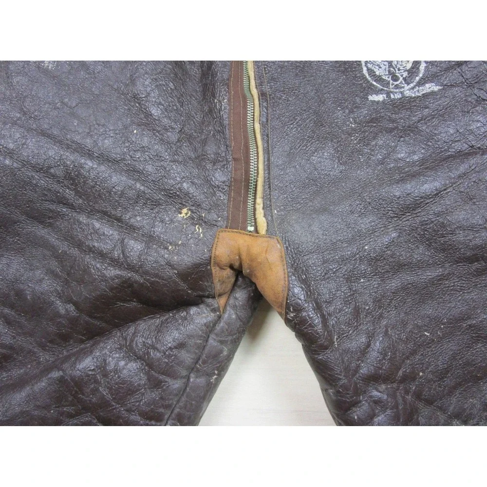 Vintage 1940s WWII Bomber Crew B-1 USAAF Flight Pants Trousers Leather Sheepskin